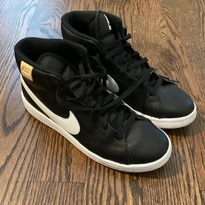 Black and white high top Nikes size 9 - worn once!